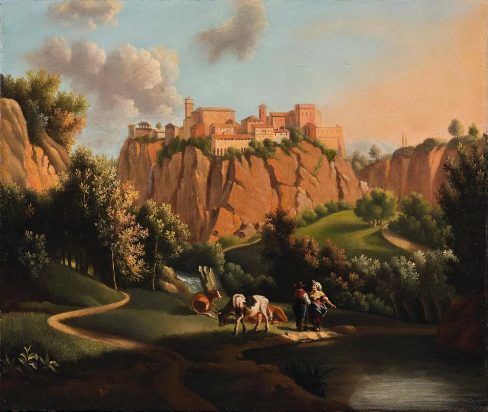 Alexandre Hyacinthe Dunouy - Veduta di Castel Sant'Elia nella Tuscia